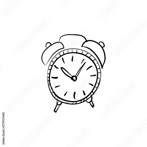 Hand-drawn sketch of an alarm clock representing the passage of time and the importance of punctuality