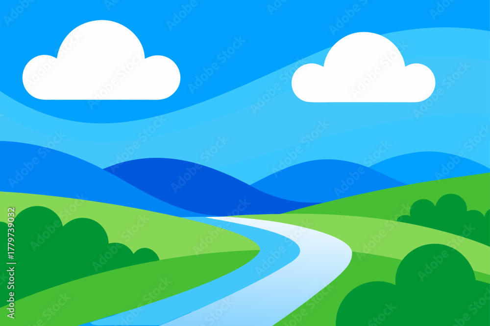 Obraz premium Landscape with river view