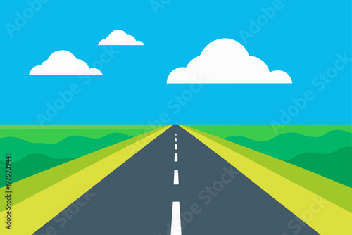 Road stretches to horizon