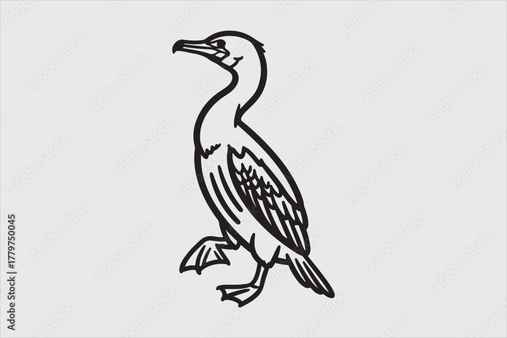 Obraz premium Pankauri bird line art vector design