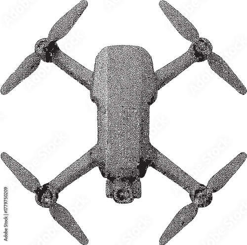 Halftone Drone Illustration