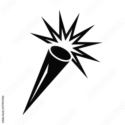 Exploding starburst from a cone silhouette