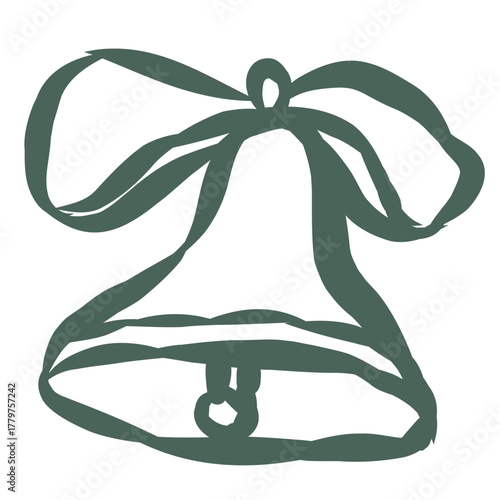 Bells on the white Background. Line Art Illustration.
