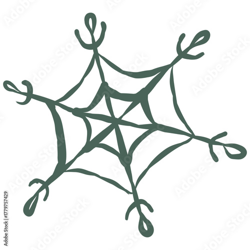 Decorative Snowflake. Line Art Illustration.