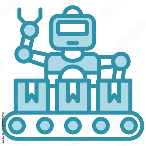 Robot Icon, Mini Illustration Relate To Industry 4-0, Modern Industry. Use For Modern Concept, Ui, Ux Web And App Development.