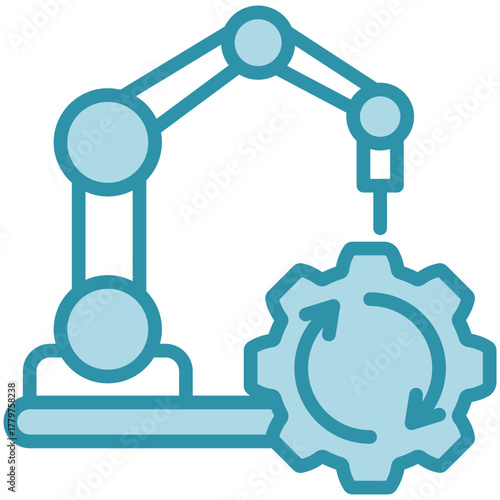 Automation Icon, Mini Illustration Relate To Industry 4-0, Modern Industry. Use For Modern Concept, Ui, Ux Web And App Development.