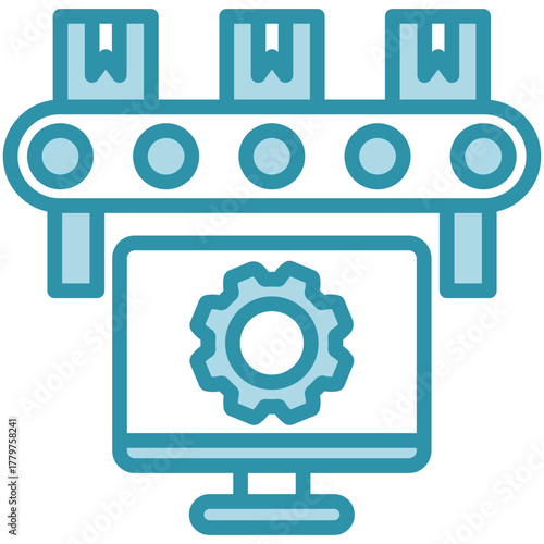 Factory Line Icon, Mini Illustration Relate To Industry 4-0, Modern Industry. Use For Modern Concept, Ui, Ux Web And App Development.