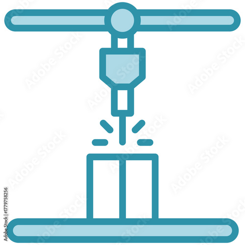 Laser Cutter Icon, Mini Illustration Relate To Industry 4-0, Modern Industry. Use For Modern Concept, Ui, Ux Web And App Development.