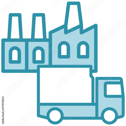 Logistics Icon, Mini Illustration Relate To Industry 4-0, Modern Industry. Use For Modern Concept, Ui, Ux Web And App Development.