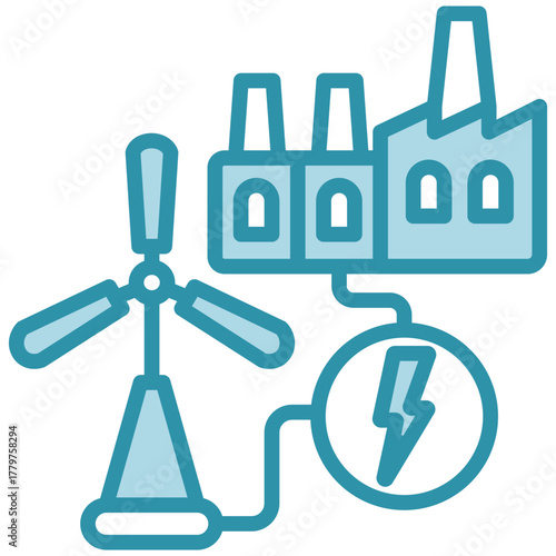 Power System Icon, Mini Illustration Relate To Industry 4-0, Modern Industry. Use For Modern Concept, Ui, Ux Web And App Development.