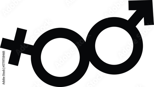 Gender symbol of male and female
