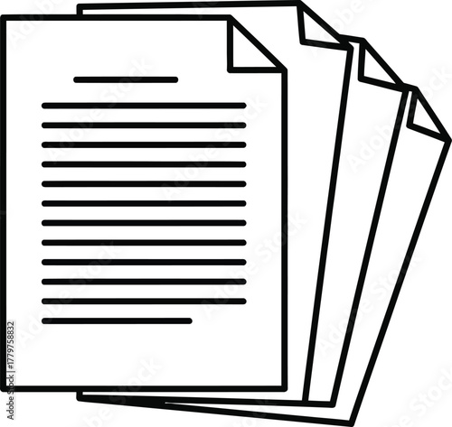 Pile of documents with text for office work