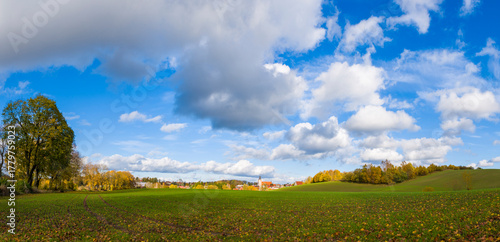 Fototapeta Naklejka Na Ścianę i Meble -  Panoramiczne zdjęcie Barczewa 2025
