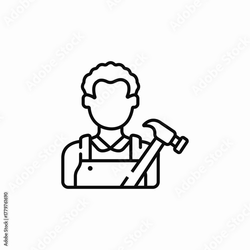 carpenter worker icon sign vector