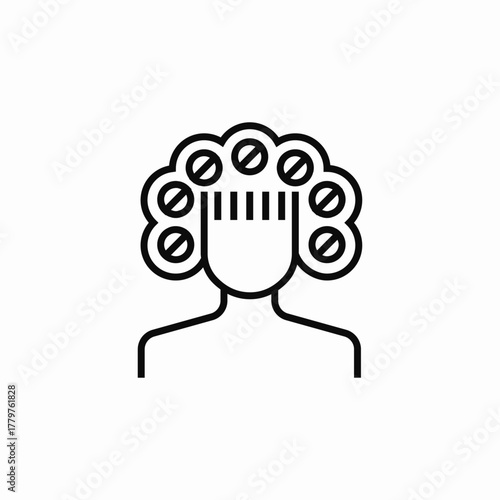 female hair curlers icon sign vector