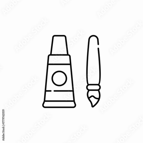 gouache brush icon sign vector