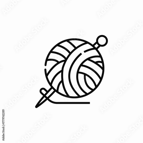 knitting ball icon sign vector
