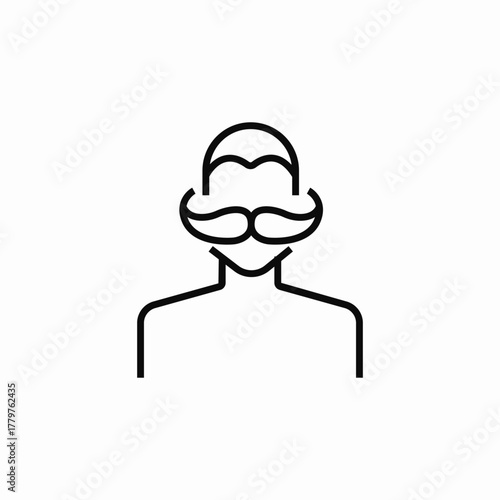 male moustache icon sign vector