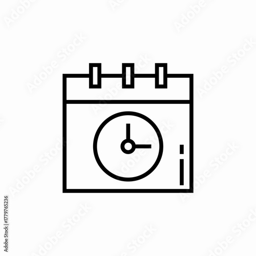 calendar time date clock icon sign vector