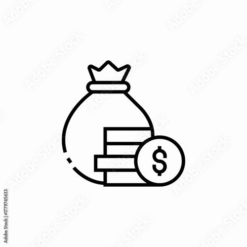money bag icon sign vector