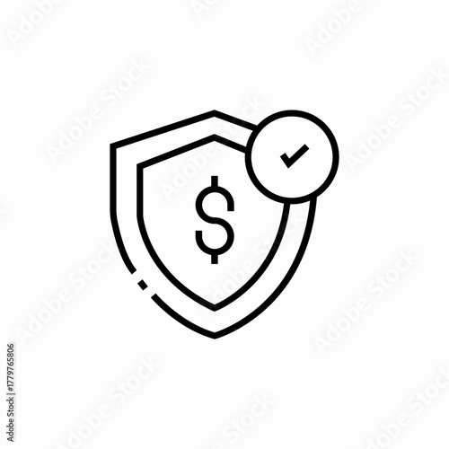 money safety insurance icon sign vector