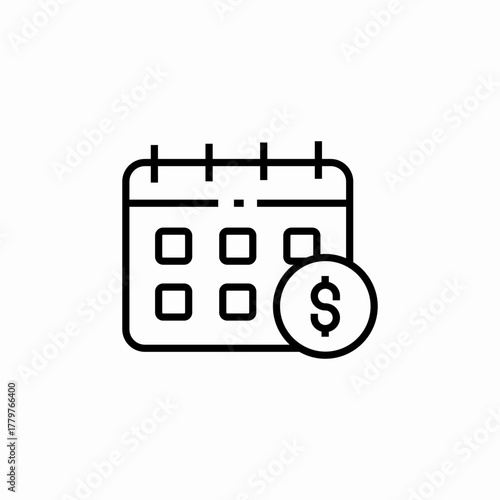 salary day calendar icon sign vector