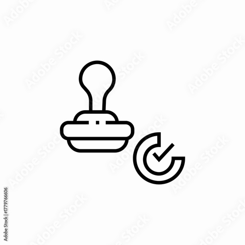 stamp check mark icon sign vector