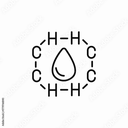 water carbon hydrogen icon sign vector