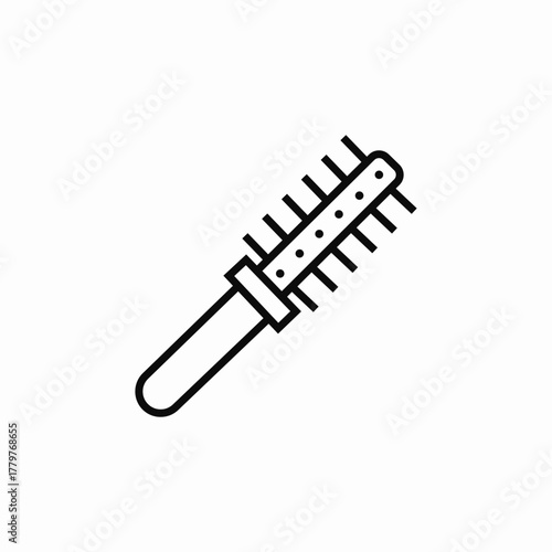 curly hair comb icon sign vector