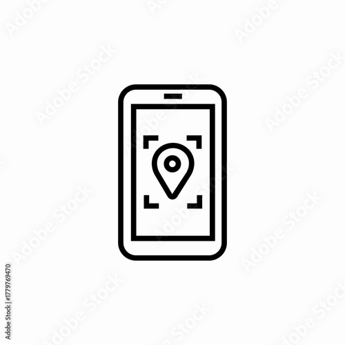 phone location pin icon sign vector