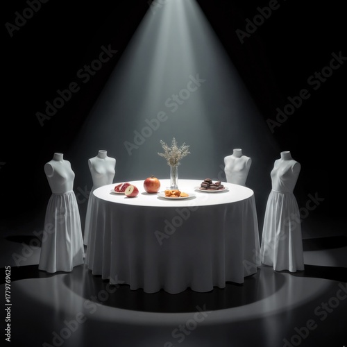The image shows an artistic composition reminiscent of the concept of a round table