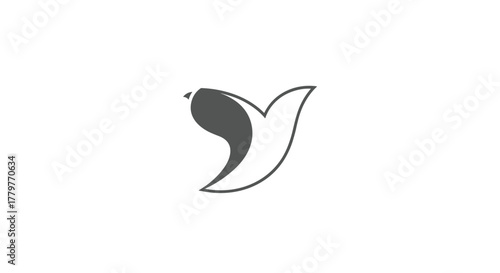 Minimalist bird logo design icon vector illustration.