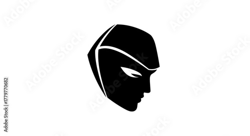 Abstract Silhouette of a Futuristic Humanoid Figure.