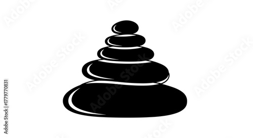 Stacked Stones Silhouette Vector Illustration for Balance and Harmony.