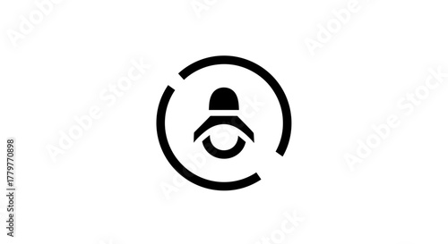Minimalist Icon Depicting User Profile and Account.