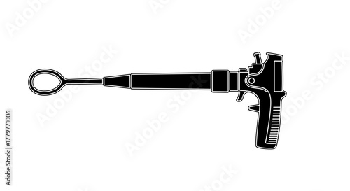 Silhouette of a professional foam gun applicator tool for insulation and sealing.