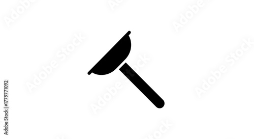 Black Plunger Icon on White Background.