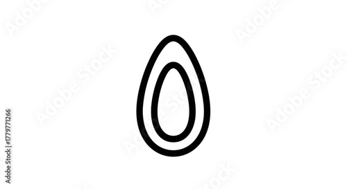 Avocado seed icon representing healthy eating and natural ingredients.