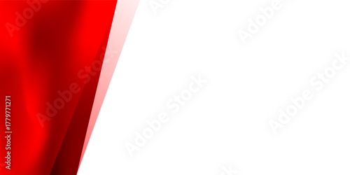 Red fabric wave in the wind with white space for text and message modern Abstract background. vector illustration