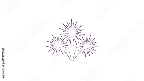 Abstract illustration of a stylized blue firework explosion against a clean white background