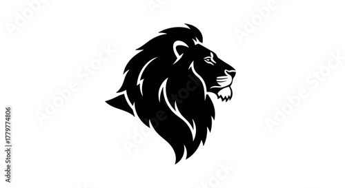 Majestic Lion Head Silhouette A Symbol of Strength and Courage.