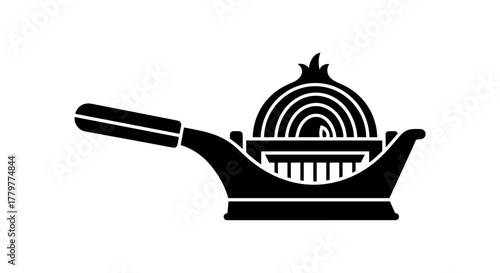 Onion Slicer Silhouette Kitchen Tool for Food Preparation.