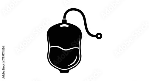 Medical IV Bag Silhouette Healthcare and Infusion Symbol.