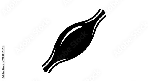 Human Muscle Anatomy Black and White Icon Illustration.