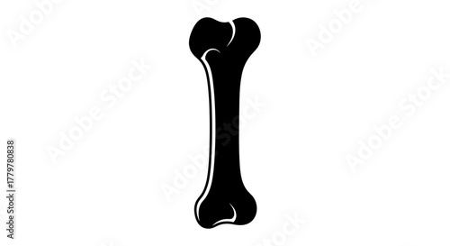 Black bone illustration on white background isolated simple design.