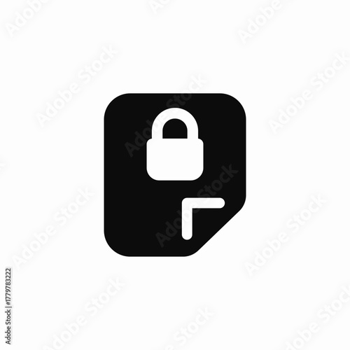 document lock icon sign vector