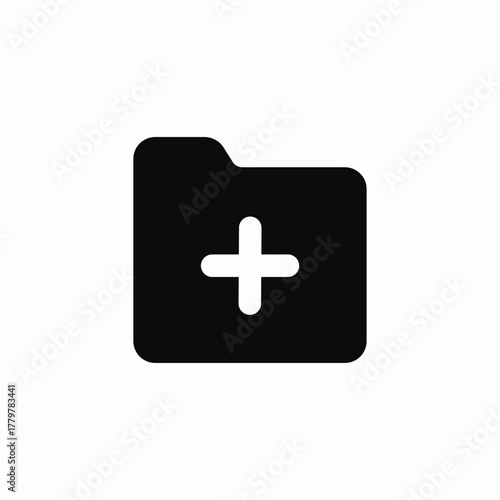 folder add icon sign vector