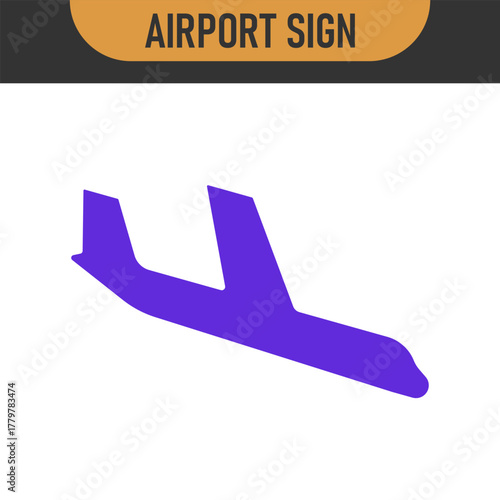 Arrivals and departure plane signs. Airport Sign. Simple icons, airplane landing and takeoff. Airport icons set: departures, arrivals. Vector illustration Aircraft or Airplane