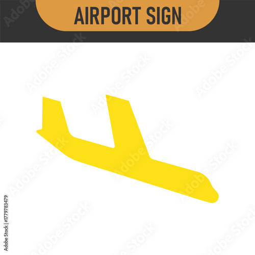 Arrivals and departure plane signs. Airport Sign. Simple icons, airplane landing and takeoff. Airport icons set: departures, arrivals. Vector illustration Aircraft or Airplane