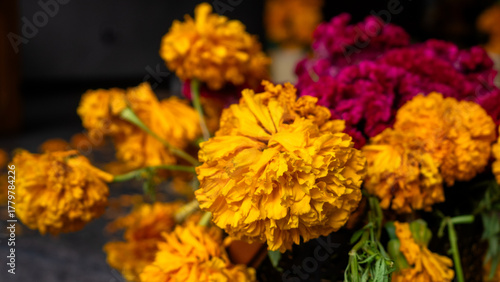 tradición de flores y adornos día de muertos, festividad de México
